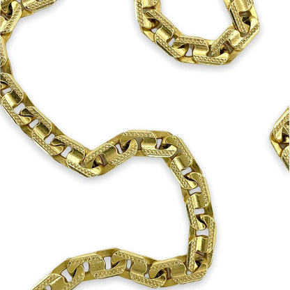 Vintage 14k CURB-LINK GOLD CHAIN NECKLACE w/ DOT DETAILS