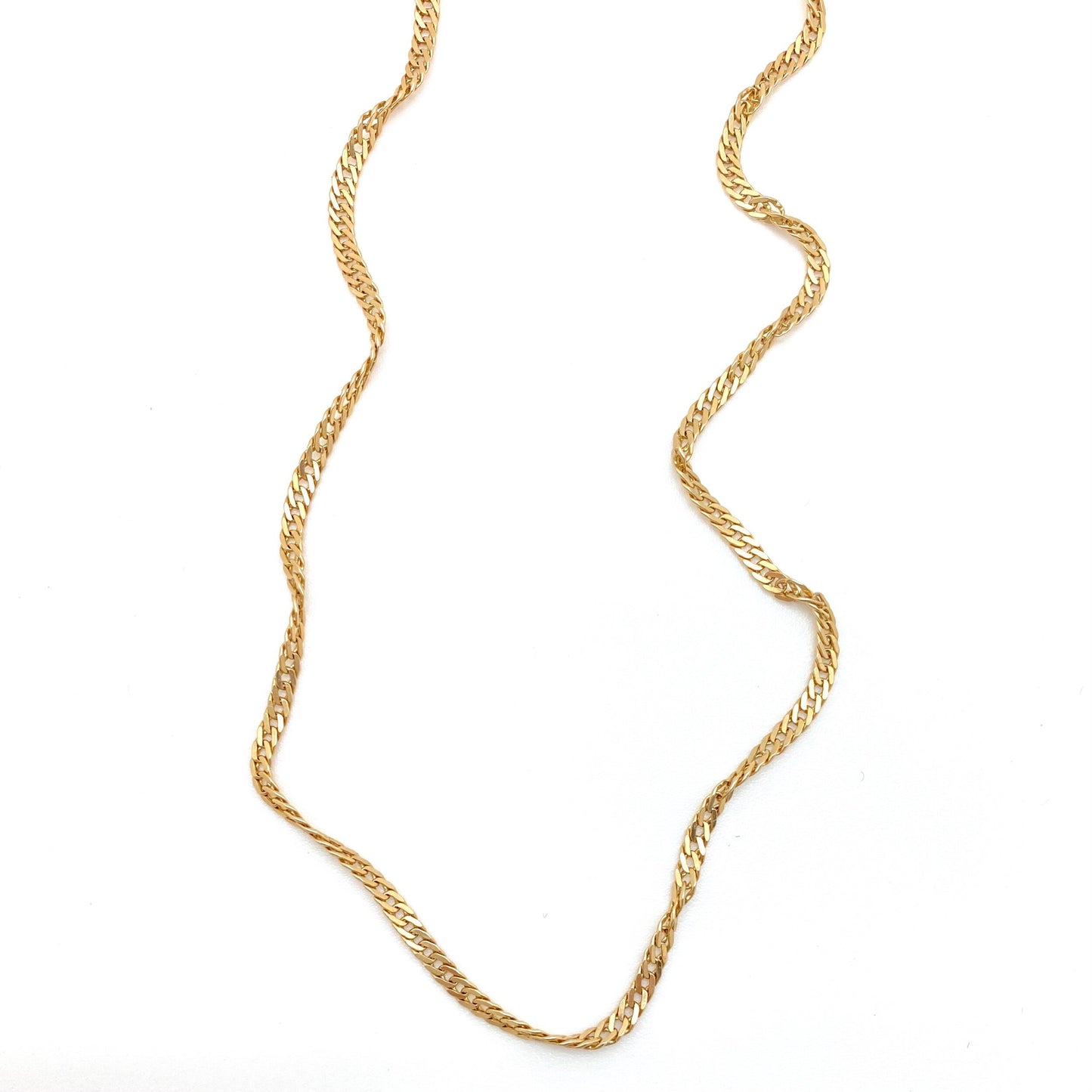 VINTAGE 14K TWISTED CURB-LINK GOLD CHAIN NECKLACE
