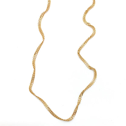 VINTAGE 14K TWISTED CURB-LINK GOLD CHAIN NECKLACE