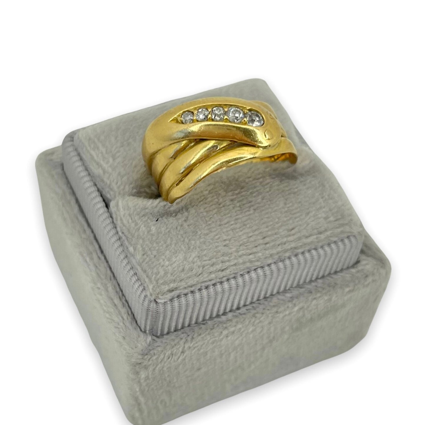 SNAKE RING w/ 5 OLD CUT DIAMONDS