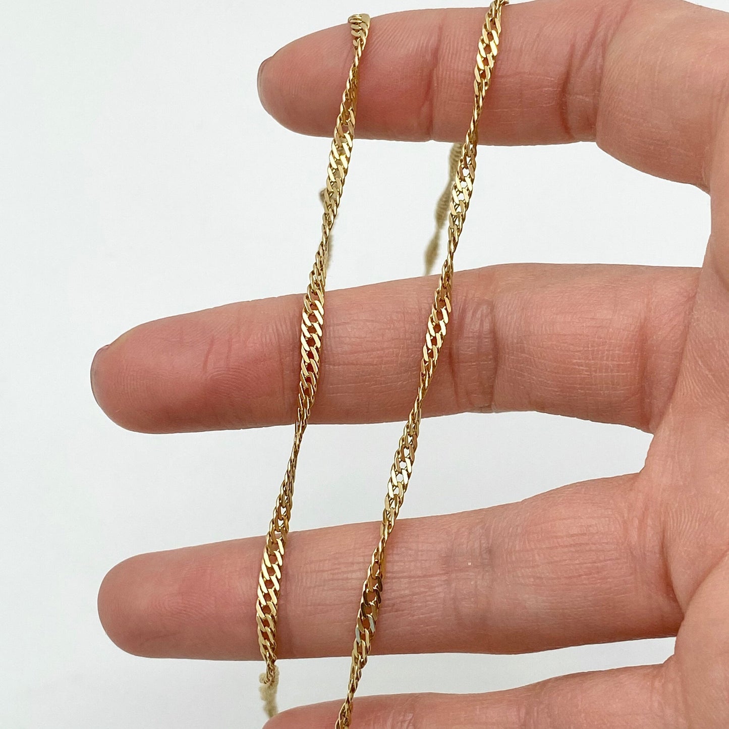 VINTAGE 14K TWISTED CURB-LINK GOLD CHAIN NECKLACE