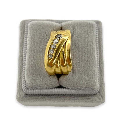 SNAKE RING w/ 5 OLD CUT DIAMONDS