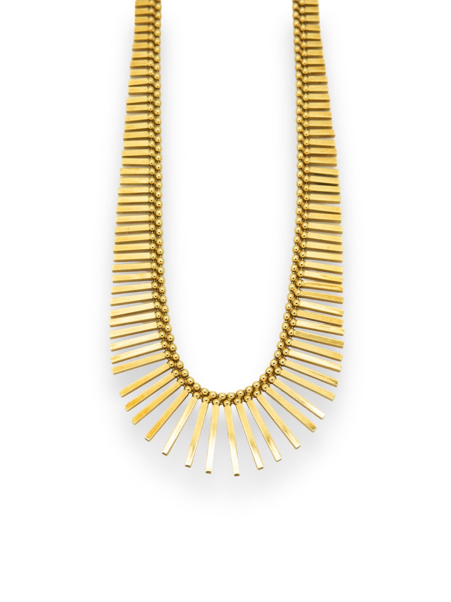 VINTAGE 14K  70s GOLD FRINGE NECKLACE