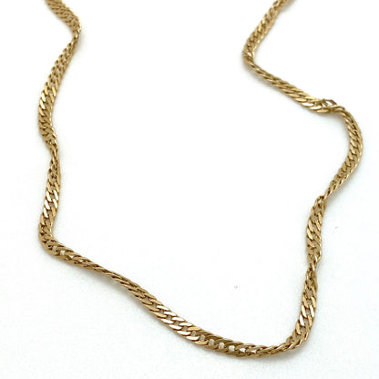 VINTAGE 14K TWISTED CURB-LINK GOLD CHAIN NECKLACE