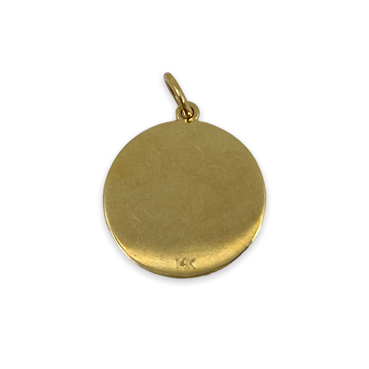 Vintage 14K DISC PENDANT w/ DIAMONDS + STARS