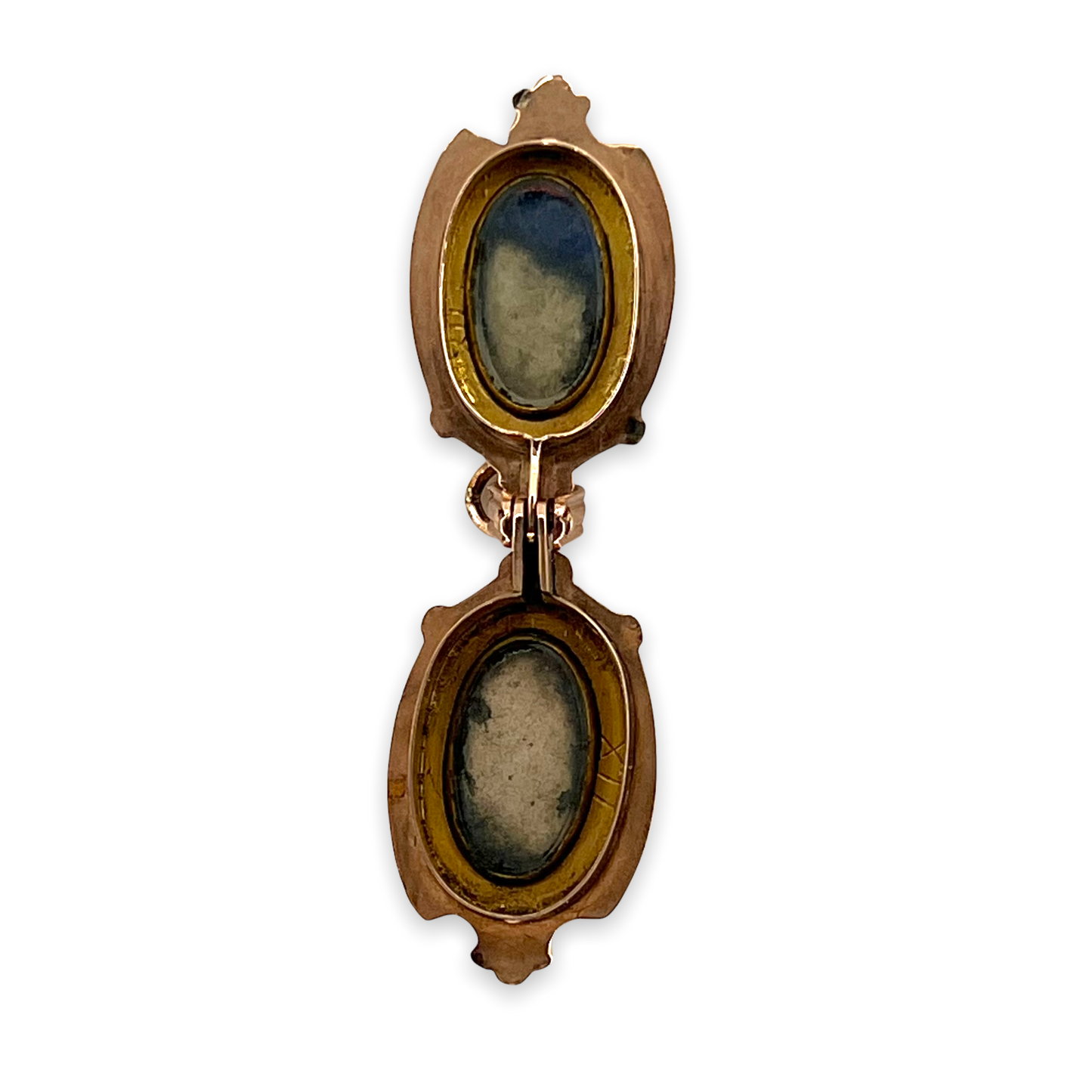 VICTORIAN DOUBLE-SIDED BLACK + RED AGATE LOCKET PENDANT