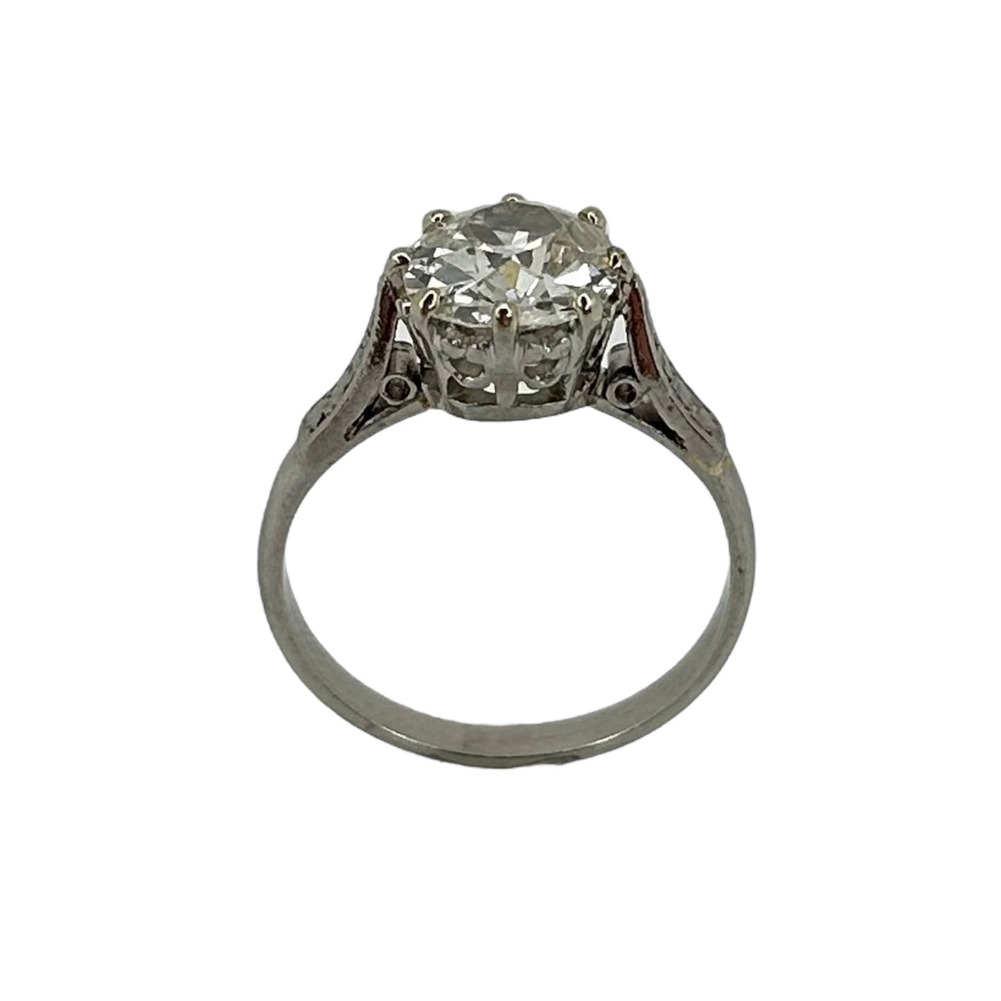 ANTIQUE 1.50 CTW OLD EURO CUT SOLITAIRE ENGAGEMENT RING