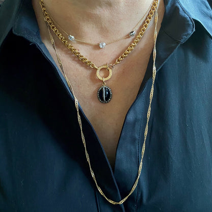 VINTAGE 14K TWISTED CURB-LINK GOLD CHAIN NECKLACE