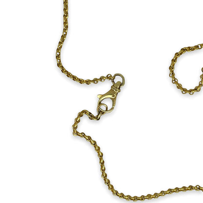 VINTAGE 14K MINI ROLO-LINK GOLD CHAN NECKLACE w/ LOBSTER CLASP