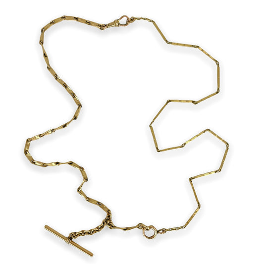 ANTIQUE 14K DUAL ANTIQUE GOLD CHAIN NECKLACE