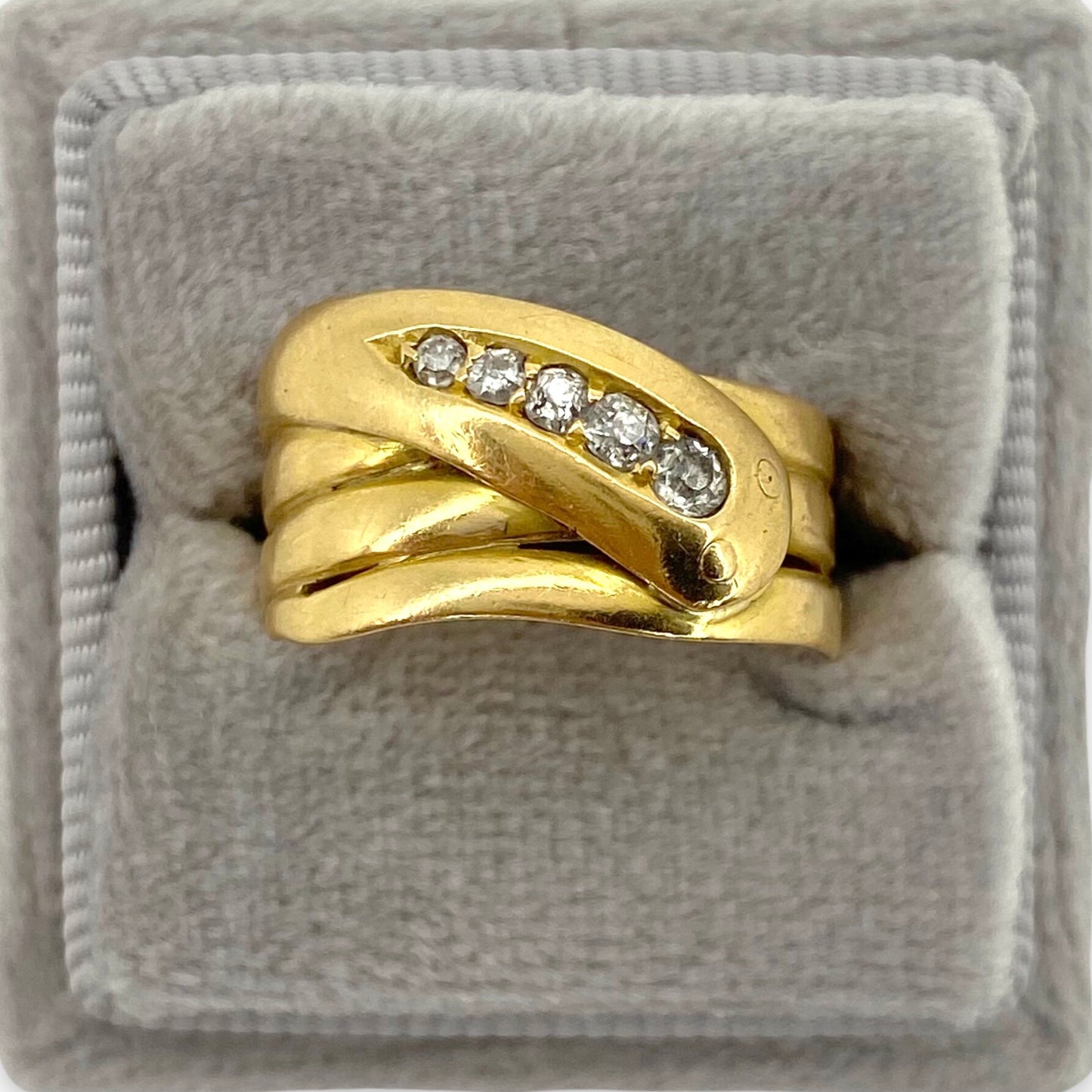 SNAKE RING w/ 5 OLD CUT DIAMONDS
